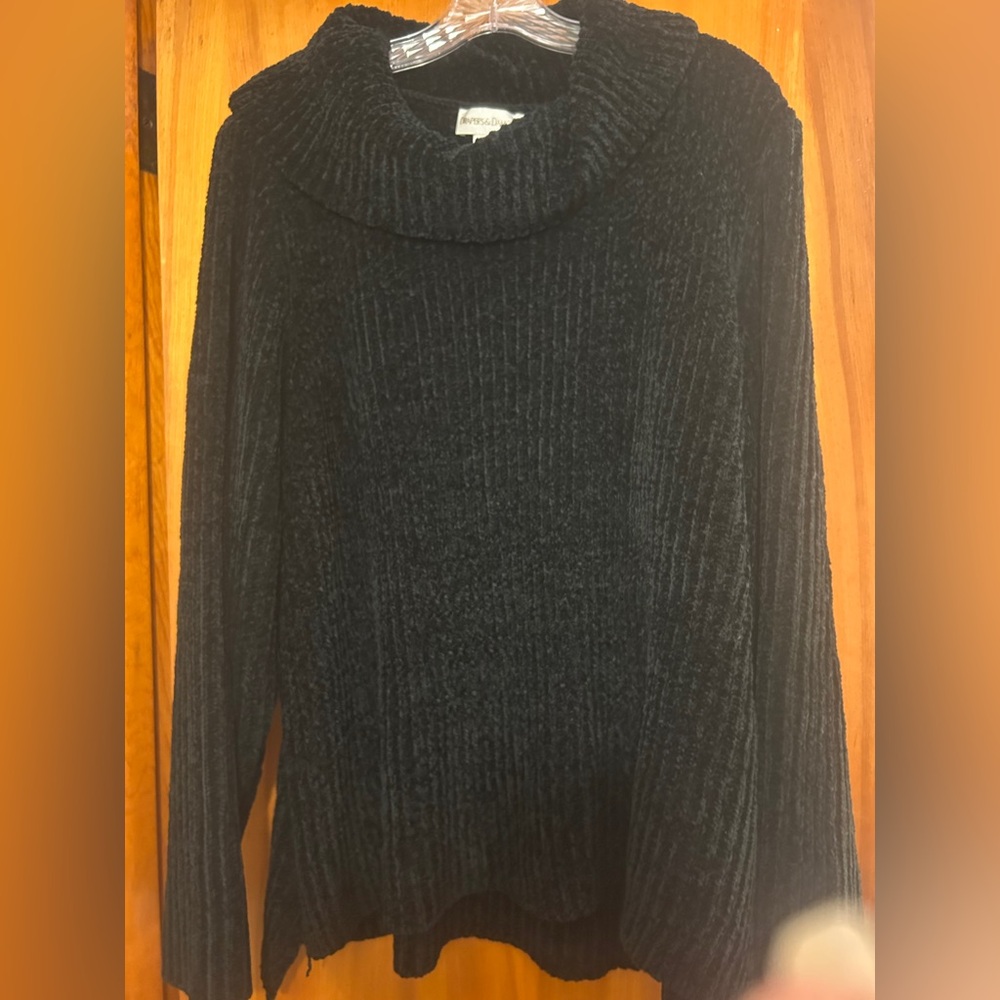 Black turtleneck sweater
